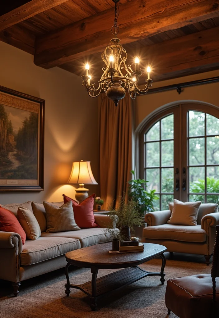 Modern Western Home Decor Living Rooms: A Refined Guide with 20 Rustic-Modern Inspirations - 16. Rustic Lighting Options