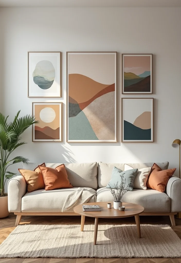 Modern Western Home Decor Living Rooms: A Refined Guide with 20 Rustic-Modern Inspirations - 3. Statement Wall Art