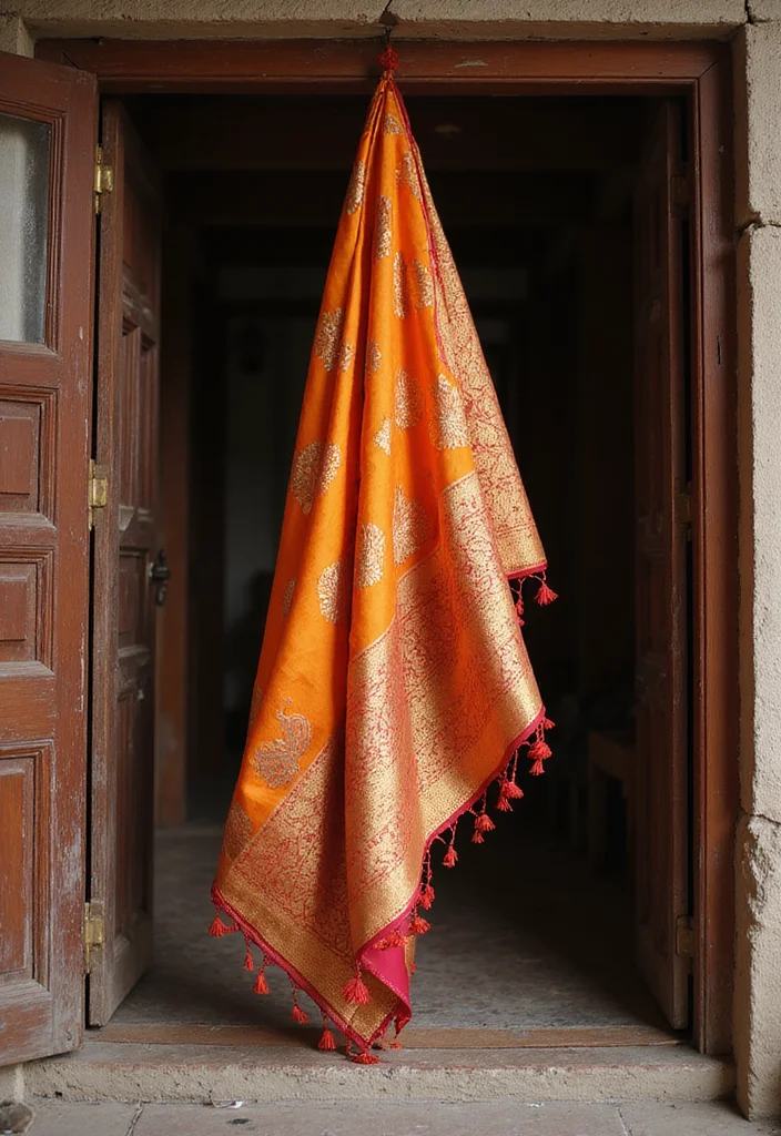 Moti Toran for Home Decor: A Festive Guide with 17 Traditional Doorway Inspirations - 3. Traditional Kanchivaram Silk Toran