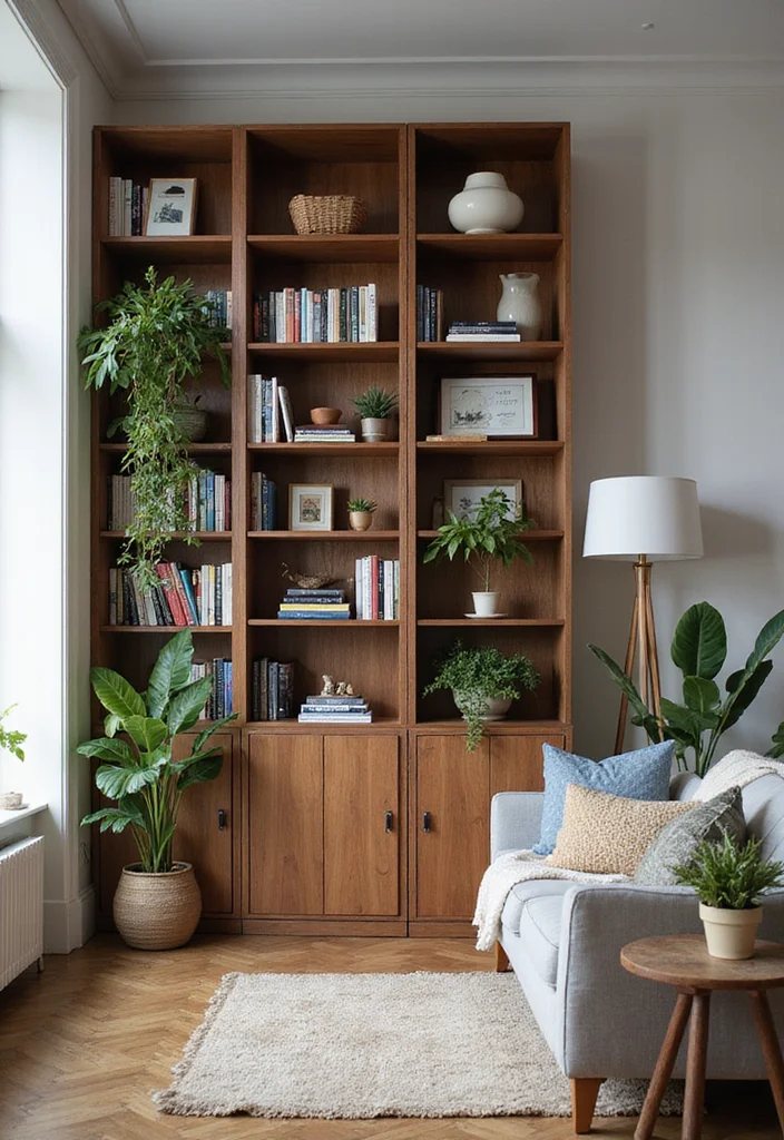 One Bedroom Apartment Ideas Home Decor: A Space-Savvy Guide with 17 Smart Layout Inspirations - 1. Vertical Bookshelves as Art