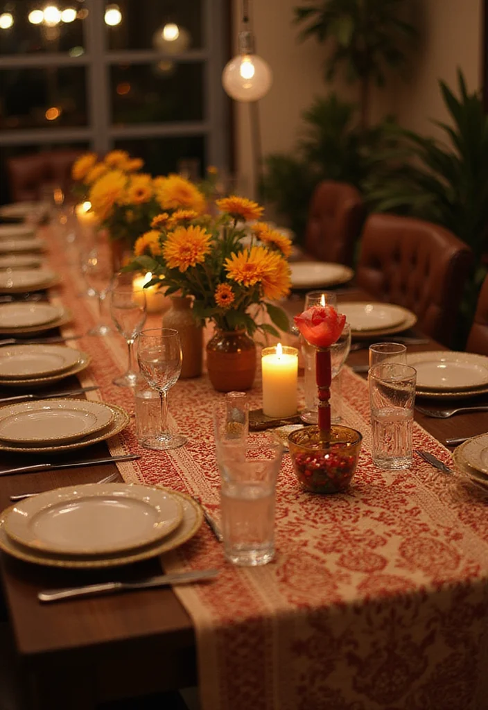 Simple Mehndi Decor at Home: A Refined Guide with 17 Subtle Festive Inspirations - 2. Mehndi Table Runners