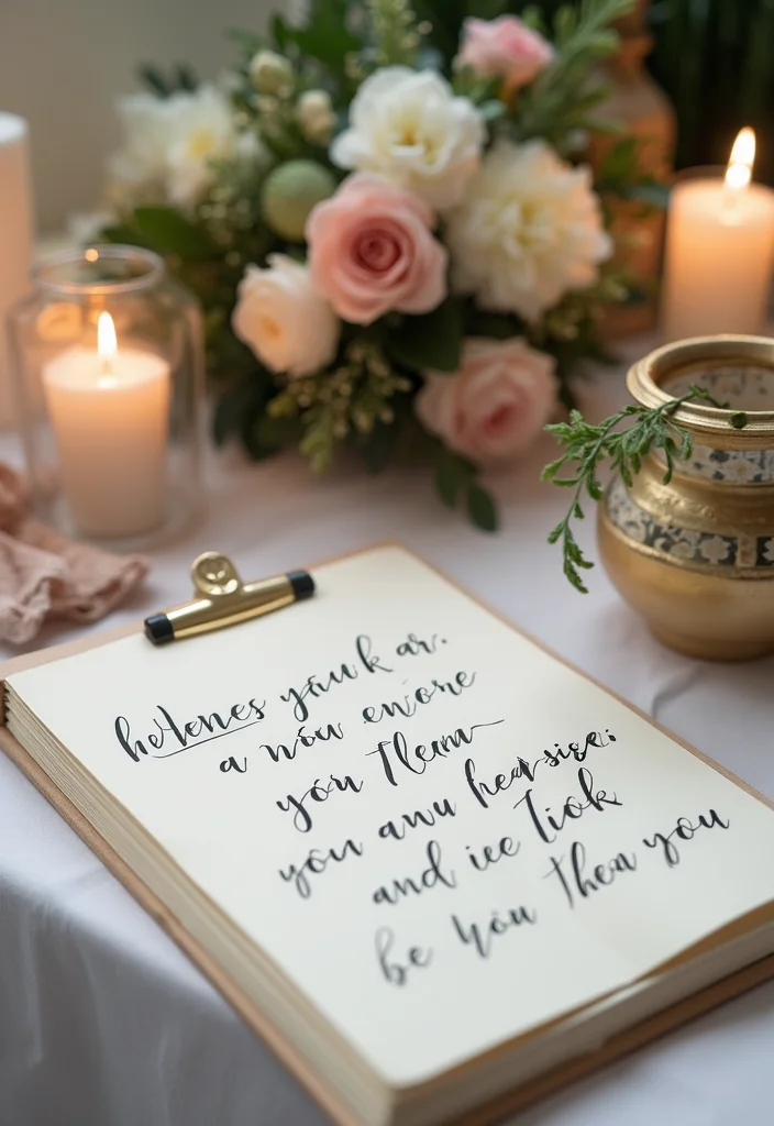 Simple Nikkah Decor at Home: A Soft & Graceful Guide with 20 Intimate Wedding Inspirations - 13. Heartfelt Guest Book Ideas