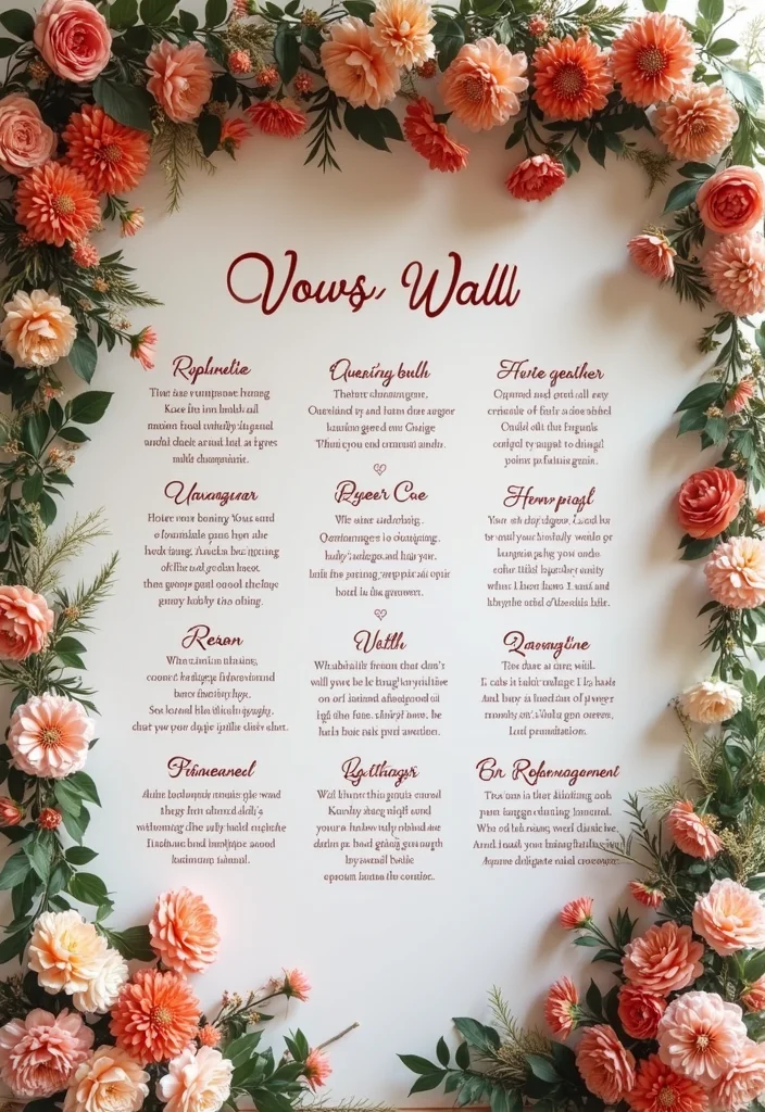 Simple Nikkah Decor at Home: A Soft & Graceful Guide with 20 Intimate Wedding Inspirations - 17. Creative Ceremony Vows Wall