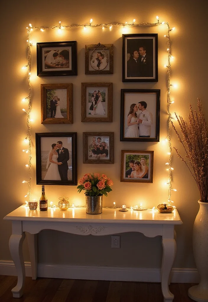 Simple Nikkah Decor at Home: A Soft & Graceful Guide with 20 Intimate Wedding Inspirations - 5. Personalized Photo Displays