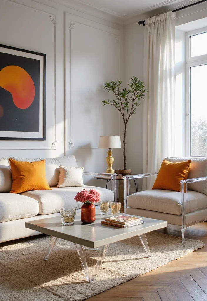 Small Space Home Decor Ideas: An Efficient Guide with 20 Space-Loving Styling Inspirations - 13. Transparent Furniture