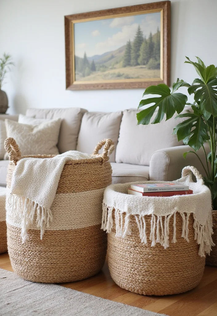 Small Space Home Decor Ideas: An Efficient Guide with 20 Space-Loving Styling Inspirations - 17. Decorative Baskets