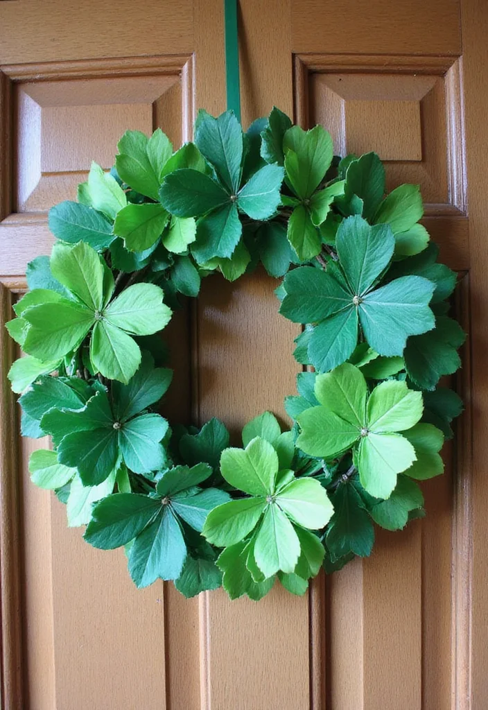 St Patrick's Day Home Decor DIY: A Cheerful Guide with 17 Lucky-Themed Decor Inspirations - 1. Eco-Friendly Shamrock Wreath