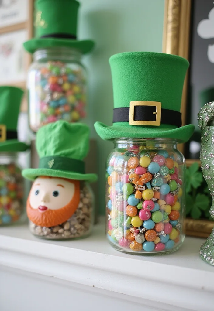 St Patrick's Day Home Decor DIY: A Cheerful Guide with 17 Lucky-Themed Decor Inspirations - 17. Lucky Charms Jars