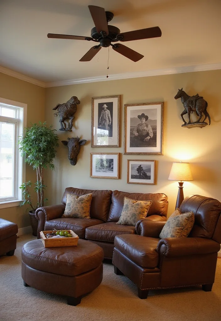 Western Home Decor Living Room: A Cozy Western Guide with 20 Ranch-Inspired Styling Ideas - 4. Western Art and Decor