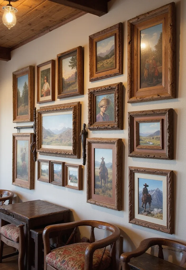 Western Home Decor Ranch Style: A Country Guide with 18 Warm Rustic Inspirations - 11. Western-Themed Artwork